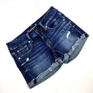 American Eagle Dark Distressed Jean Shorts